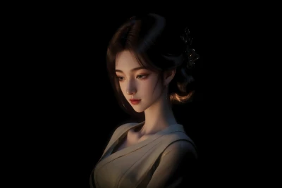暗影中的优雅女子 肖像 暗色调 优雅 4K