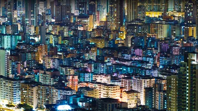 夜幕下的城市 城市夜景 高楼林立 灯光璀璨 4K