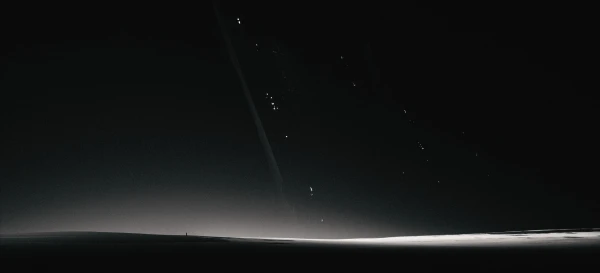 暗夜地平线微光 夜景 极简主义 黑白 1080P