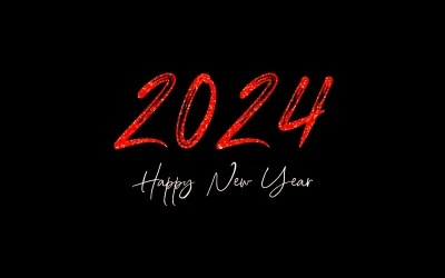 2024新年快乐 新年 数字艺术 红色 4K