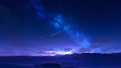 流星夜空 流星 夜空 蓝色 4K