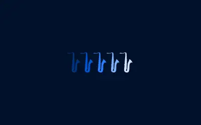 萨克斯风图标序列 音乐图标 蓝色渐变 简约风格 2K
