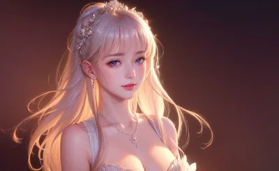 梦幻金色长发女性 幻想 金色头发 优雅 1080P