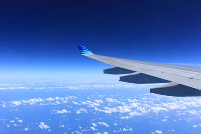 飞机机翼 飞机机翼 蓝天白云 高空视角 4K