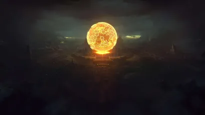 熔岩之月 奇幻场景 末日氛围 橙黄色调 8K