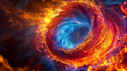 火焰漩涡 宇宙 抽象 火焰 4K