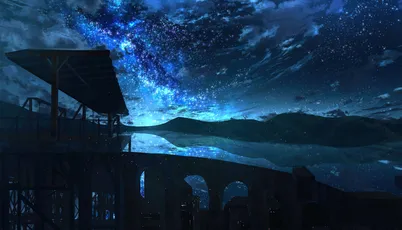 星空下的桥梁 星空 桥梁 夜晚 4K