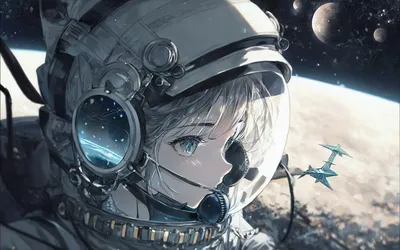 太空少女 科幻 宇航员 宇宙 1080P