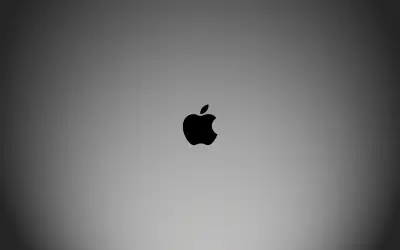 苹果标志黑白壁纸 苹果 Apple 标志 1080P