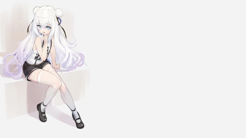 动漫少女 二次元 可爱 白色主题 1080P