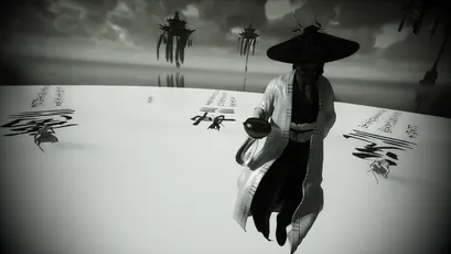 水墨武侠 水墨画 武侠风 黑白配色 4K